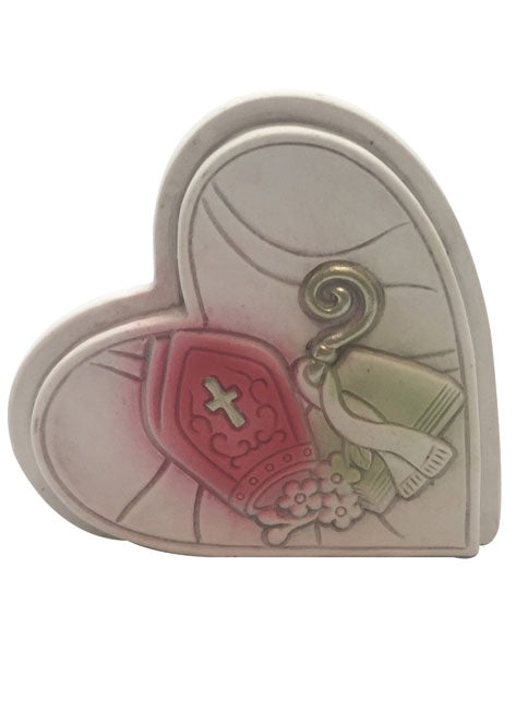 Communion Heart Plaque Pink